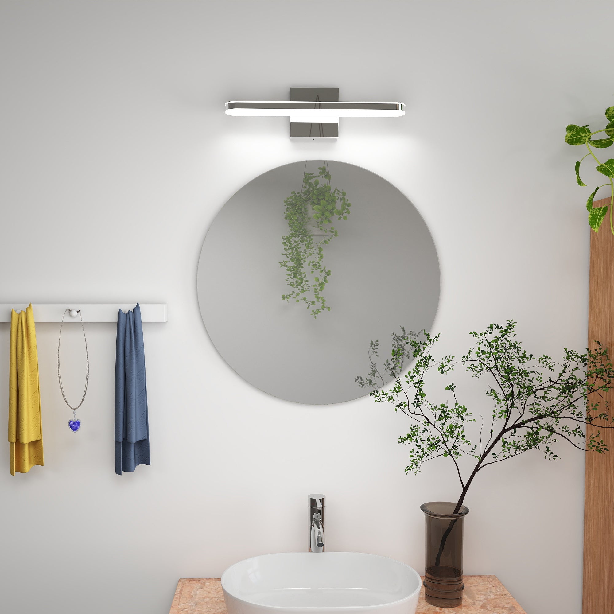 LED Bathroom Vanity Light Bar Dimmable Bathroom Light Fixtures Modern Over Mirror Lighting Fixture 16Inch BathWall LIght 8W Wall Sconce Lighting For Bathrooms Bedroom Living Room Indoor 6000K